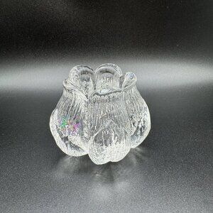 Kosta Boda Sweden ROSEBUD Crystal Votive Tea Light Candle Holder ~ Mats Jonasson